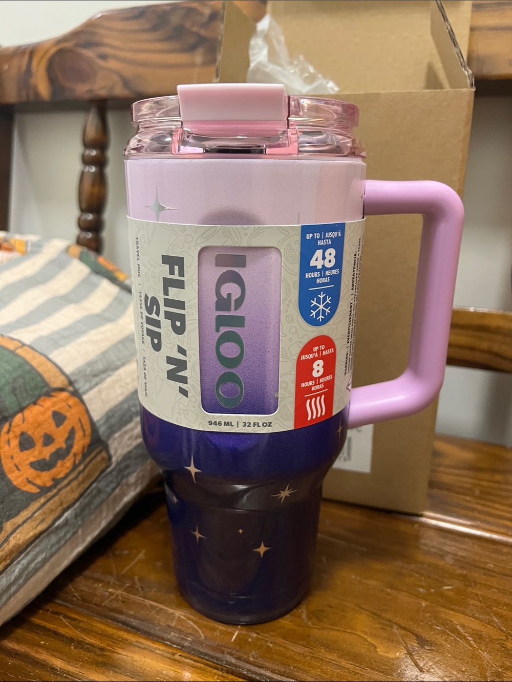 NIB Igloo Flip n Sip travel mug 32 oz moon mystic purple - Picture 4 of 8
